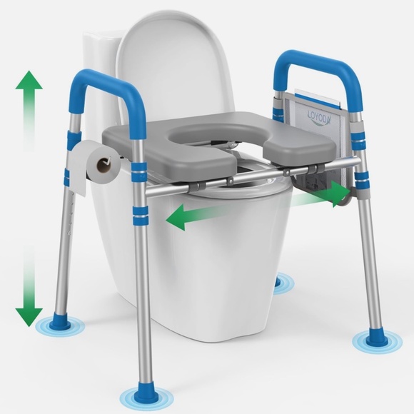 LOYODA Raised Adjustable Padded Toilet Seat w/Handles For Seniors, Disabled NIB - Picture 1 of 6